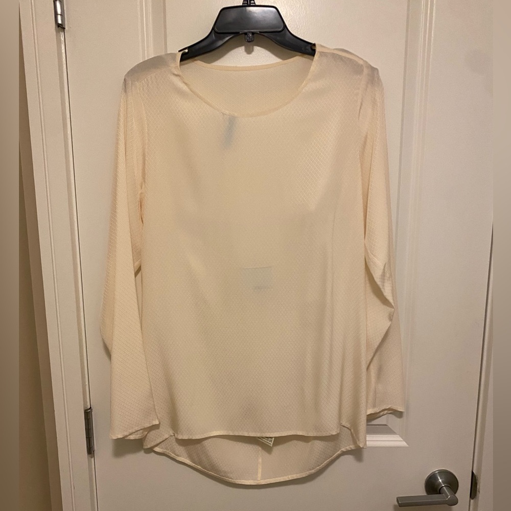 Phillip Lim 3.1 Ivory Silk Open Back Long Sleeve Blouse